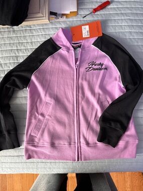 Harley-Davidson Pink and Black Girls' Zip Jacket